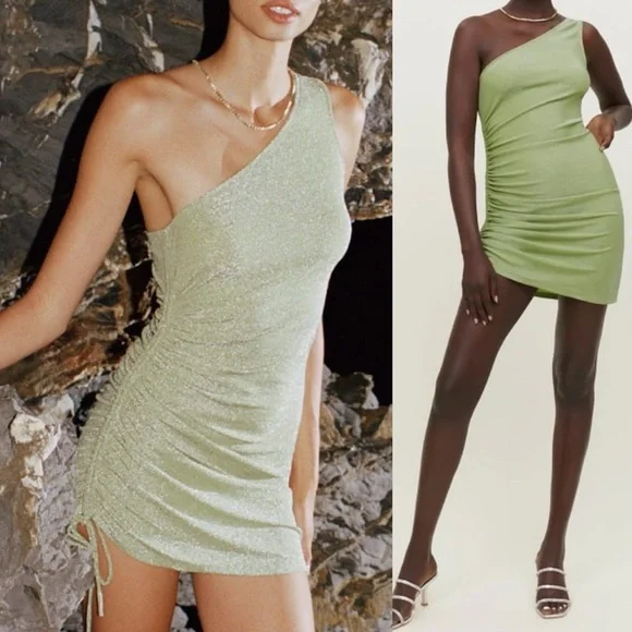 Reformation | Dresses | Reformation Jilian Knit Dress In Lime Green Sparkle  | Poshmark